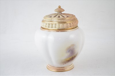 Lot 160 - Royal Worcester pot-pourri signed by Ernest Barker