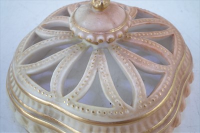 Lot 160 - Royal Worcester pot-pourri signed by Ernest Barker