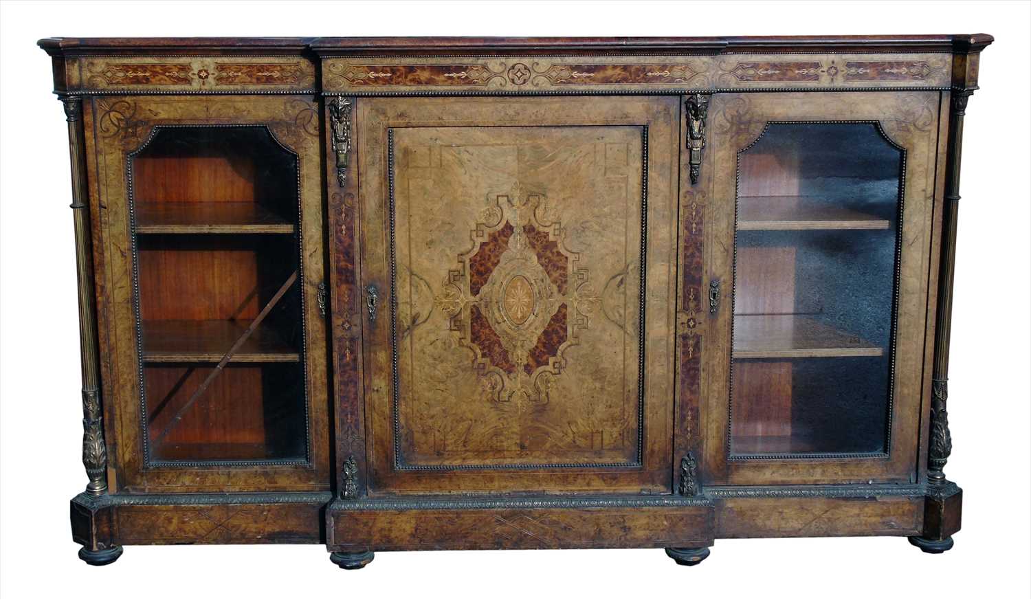 Lot 170 - Victorian burr walnut side cabinet