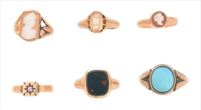 Lot 310 - A selection of gem set rings