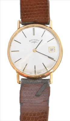 Lot 375 - A 1970s 9ct gold cased Rotary wristwatch