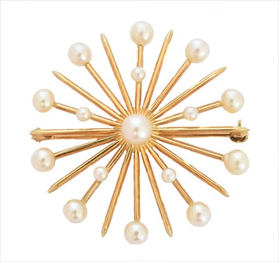 Lot 41 - A cultured pearl brooch
