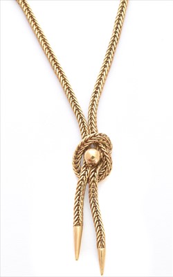 Lot 175 - A mid 20th century 9ct gold necklace