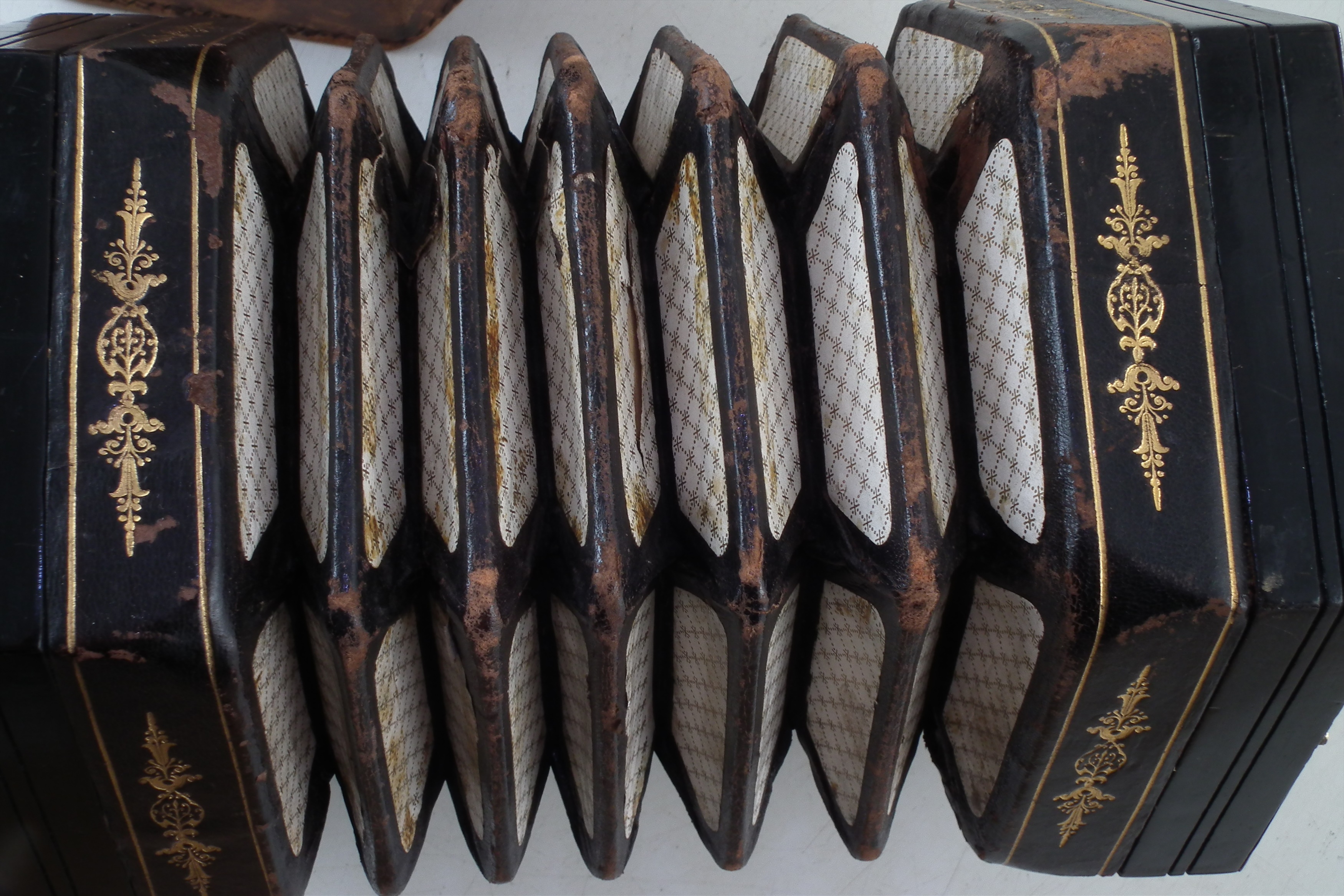 Lot 28 Thirty key Anglo concertina with leather case