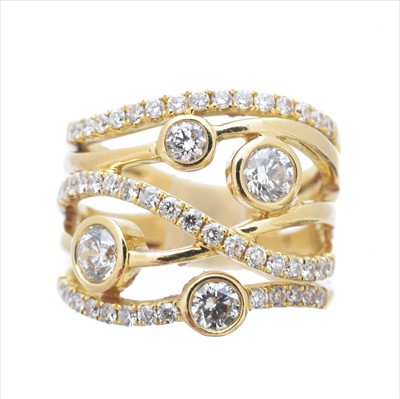 Lot 227 - An 18ct gold diamond 'Lunar' diamond ring by David M Robinson