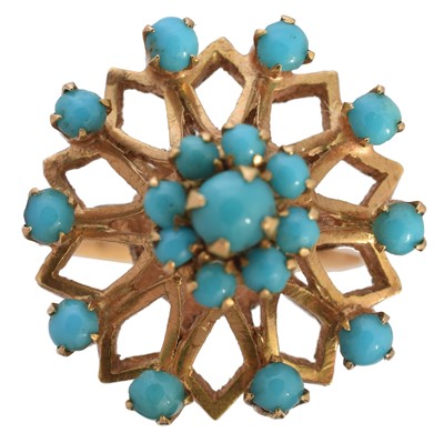 Lot 250 - A turquoise cluster ring