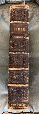 Lot 36 - Holy Bible, King James Authorized Version, printed at the Theater, sold by Peter Parker, 1682.