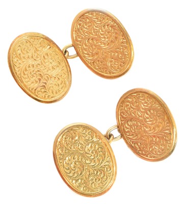 Lot 337 - A pair of late Victorian 15ct gold cufflinks
