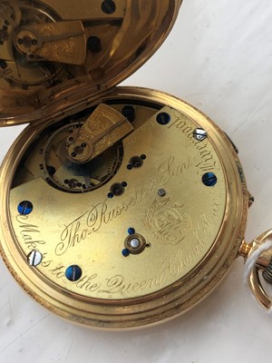 Lot 419 - A late Victorian 18ct gold Thos Russell & Sons full hunter pocket watch