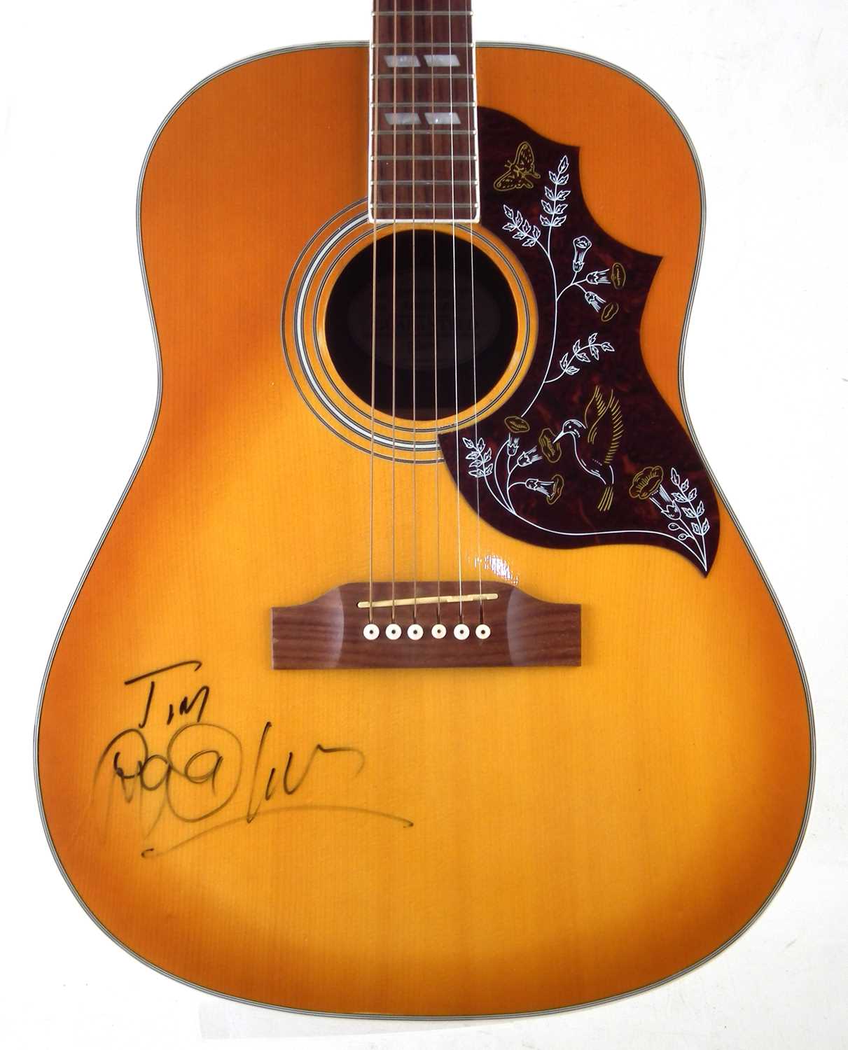 Lot 62 - Martin Kemp (Spandau Ballet) autographed Hummingbird copy acoustic guitar