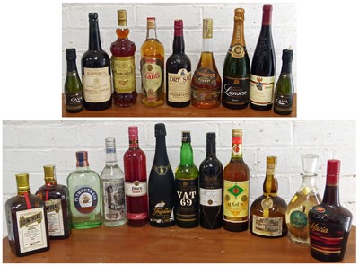Lot 110 - 19 Bottles Mixed Lot Various Spirits Liqueurs, Champagne, Sherries and Wines