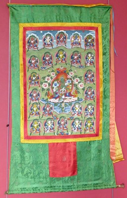 Lot 151 - Tibetan painted silk Tankha wall hanging