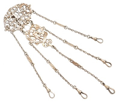 Lot 21 - A late Victorian silver chatelaine