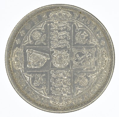 Lot 149 - Queen Victoria, Florin, 1849, 'Godless' type A, gVF.