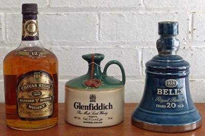 Lot 53 - 3 Bottles (incl. one 1.14 Litre) Whiskies from 1970’s