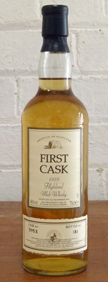 Lot 84 - 1 Bottle 1979 ‘First Cask’ Highland Pure Malt Whisky from The Glen Aleyn Distillery