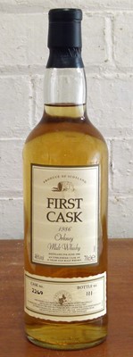 Lot 88 - 1 Bottle 1986 ‘First Cask’ Orkney Pure Malt Whisky from The Highland park Distillery