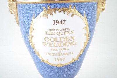 Lot 120 - Wedgwood Golden Wedding Rams Head vase limited edition of 25