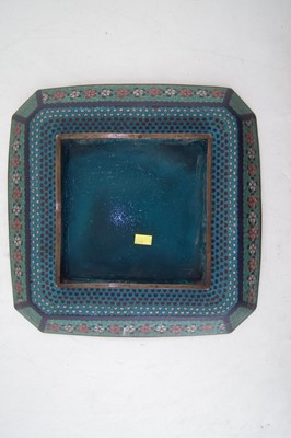 Lot 124 - Cloisonne square shape footed dish