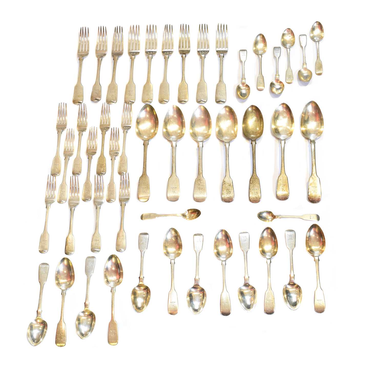 Lot 28 - A selection of George IV and later silver flatware