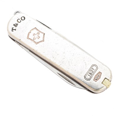 Lot 29 - A silver Swiss army knife by Tiffany & Co. and Victorinox