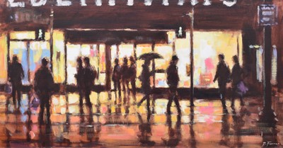 Lot 47 - David Farren, "Shoppers and Window Reflections", acrylic and a book (2).