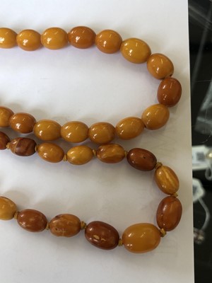 Lot 120 - Two butterscotch amber necklaces