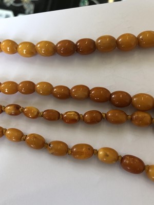 Lot 120 - Two butterscotch amber necklaces