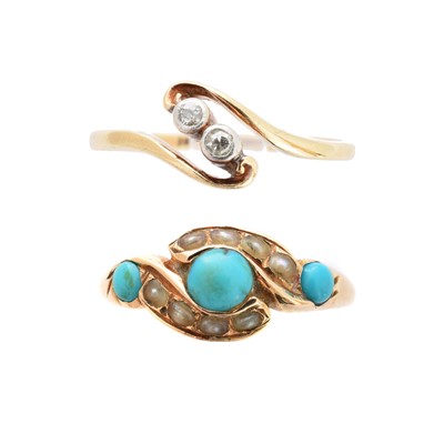 Lot 161 - Two gem set dress rings