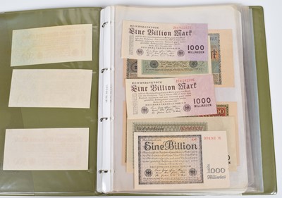 Lot 35 - Two albums of assorted German Reichsbanknotes and notgeld, early twentieth century.