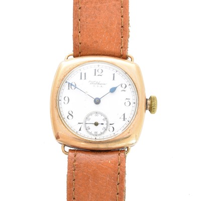 Lot 200 - A 1920s 9ct gold Waltham wristwatch