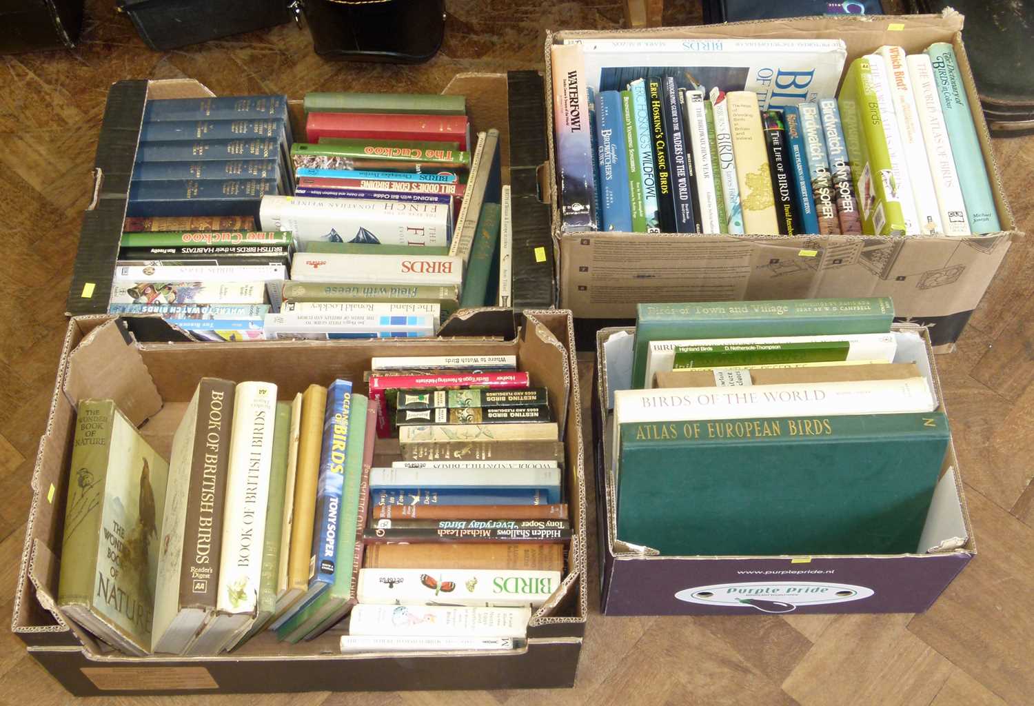 Lot 30 - Four boxes of books on birds, bird watching and related subjects (84 volumes)