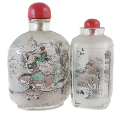 Lot 130 - Two Chinese glass snuff bottles