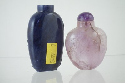 Lot 131 - Chinese Lapis Lazuli snuff bottle and one other