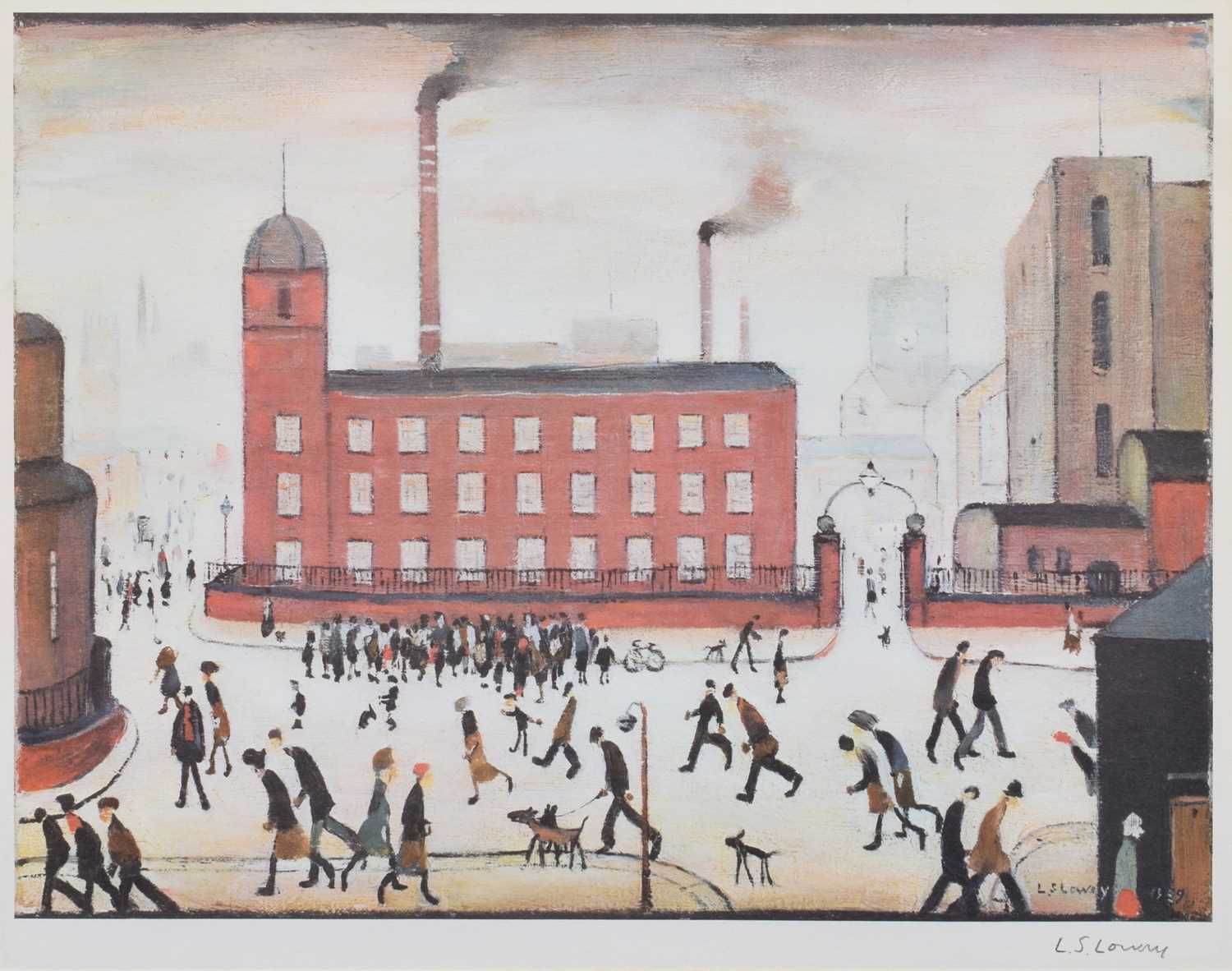 Lot 124 - After L.S. Lowry, "Mill Scene", signed print.