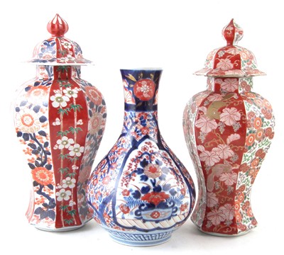 Lot 156 - Three Japanese imari vases