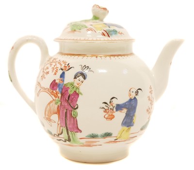 Lot 162 - Worcester teapot painted with figures
