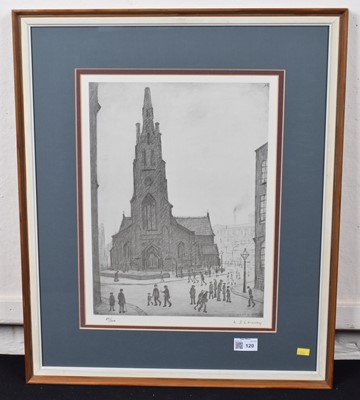 Lot 120 - After L.S. Lowry, "St. Simon's Church, Salford", signed print.