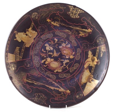 Lot 48 - Japanese lacquered charger.