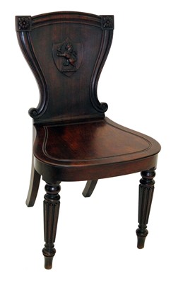 Lot 186 - George III mahogany hall chair