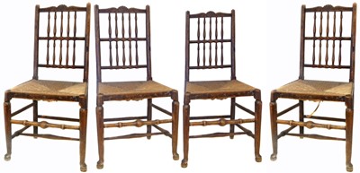 Lot 182 - Four ash and elm Liverpool fan back chairs