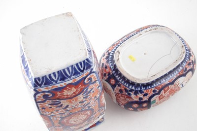 Lot 159 - Japanese square section vase, and an oblong planter