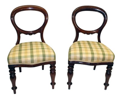 Lot 180 - Six Victorian mahogany framed balloon-back single chairs