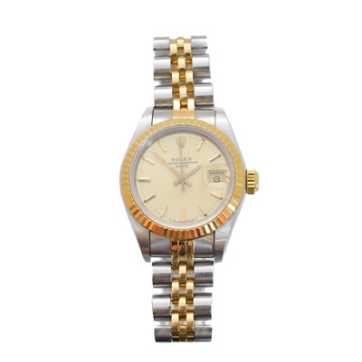 Lot 261 - A ladies steel and gold Rolex Oyster Perpetual Datejust wristwatch