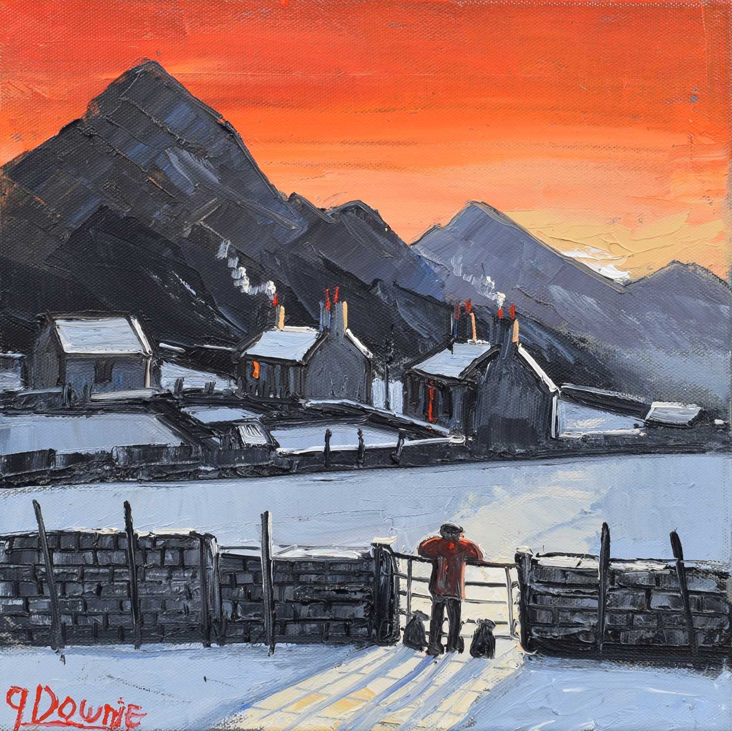 Lot 71 - James Downie (British 1949-), "Sunset", oil.