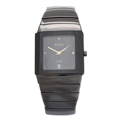 Lot 265 - A Rado black high-tech ceramic quartz gentleman's Jubile bracelet watch