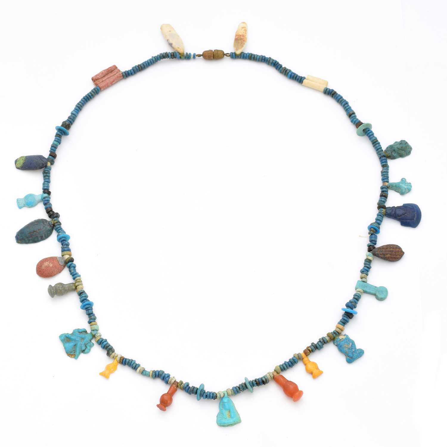 Lot 99 - An Egyptian style faience bead necklace