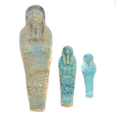 Lot 113 - Three Egyptian style faience Ushabti figures