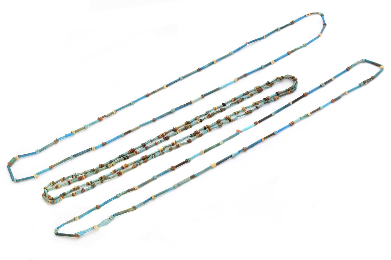 Lot 105 - Three Egyptian style bead necklaces