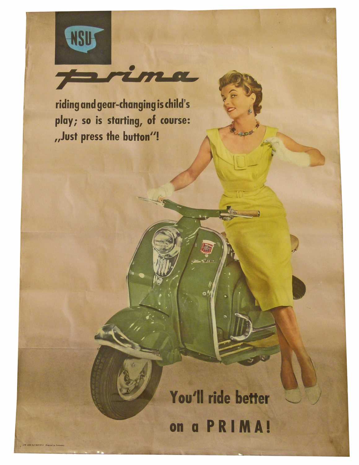 Lot 4 - NSU Prima Scooter original poster